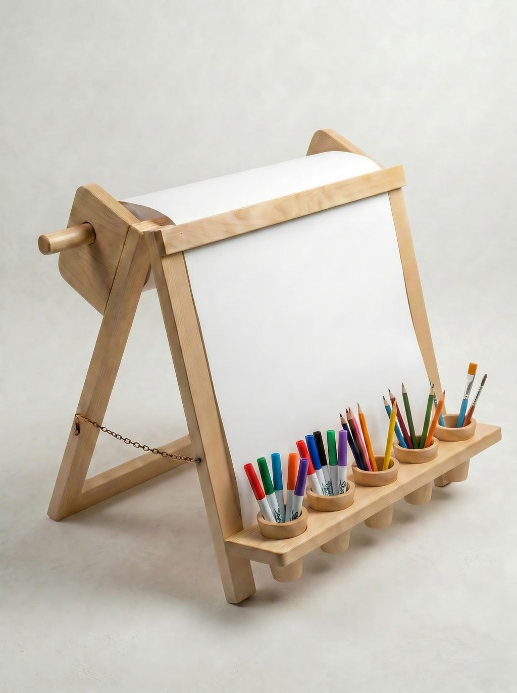 Drawing Board for Creative Children Designed as Montessori Art Easel with Supply Storage