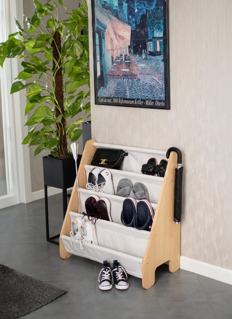 Montessori Style Wooden Book Rack with Front-Facing Display in 2 Sizes